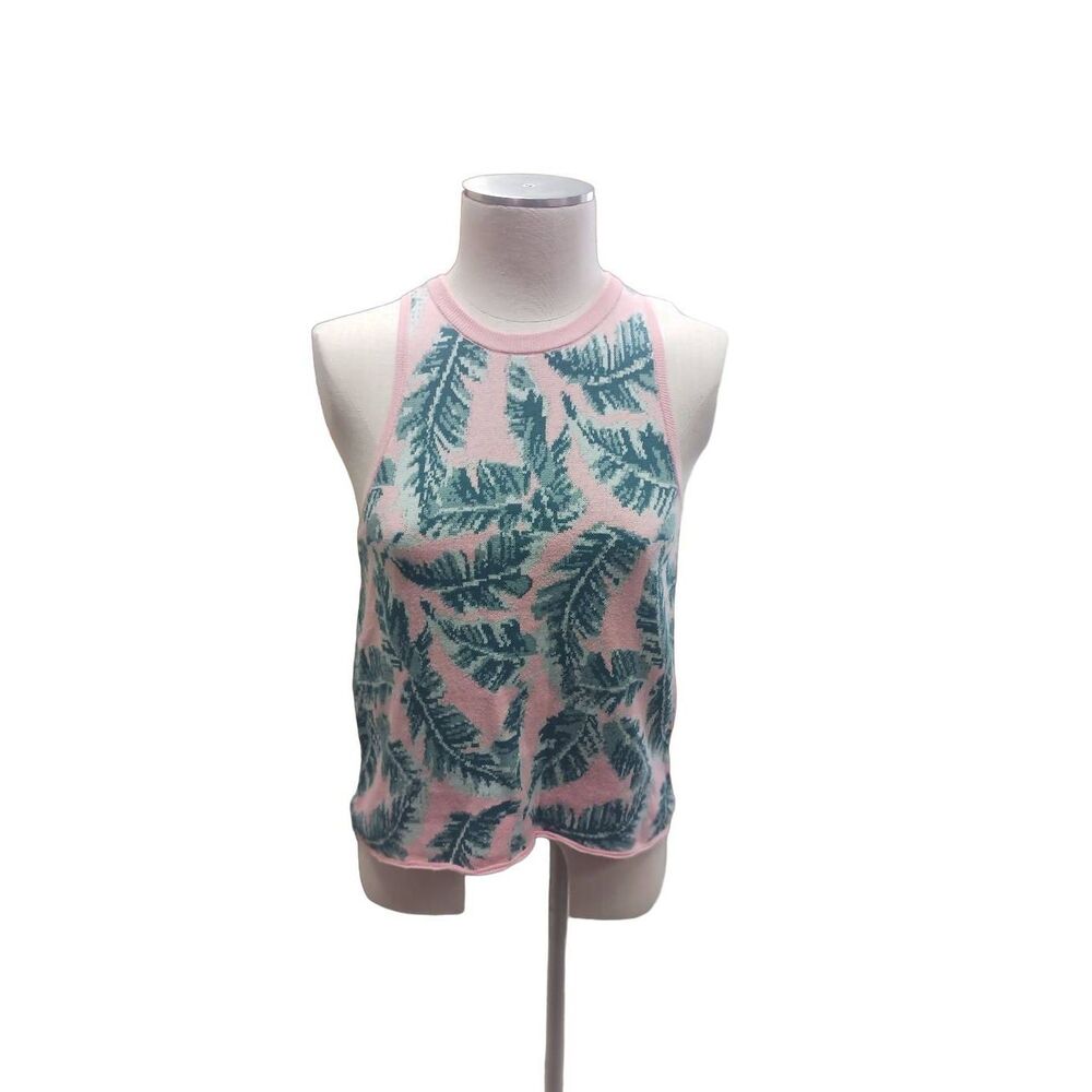 American eagle outfitters small sweater vest palm leaf print golden girls granny
